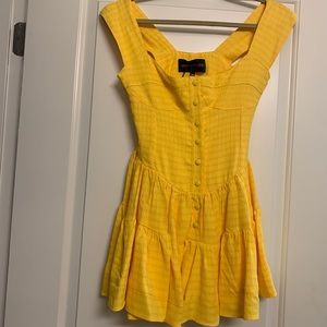 Yellow Babydoll Sundress with Buttons